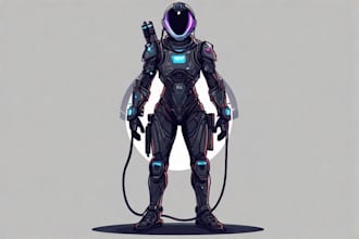 maka a sci fi character and sci fi art