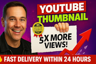 design eye  catching youtube thumbnail for attractive viewers