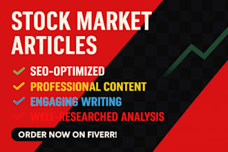 write SEO optimized stock market and finance articles