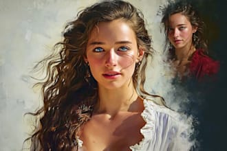 do renaissance art oil painting digital portrait