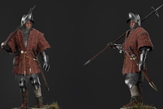 design 3d game character,fighter, zbrush sculptor,armor model,3d assets for game