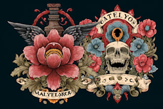 create awesome old school tattoo style design
