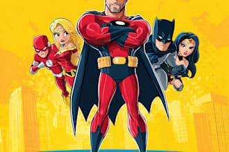 draw you a dc or marvel style comic book superhero character