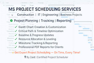 create and update ms project schedules for your construction project