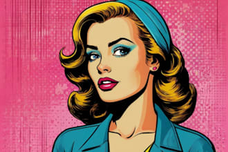 draw pop art in retro comic style