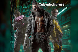 design anime, cyberpunk character fan art for you