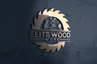 custom woodworking logo for carpenters, craftsmen, or wood shops