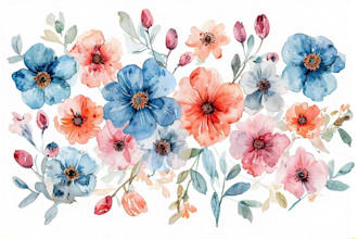 make a watercolor illustration of a botanical or a flower design