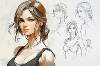 sketch your oc, dnd character, vtuber, anime character,
