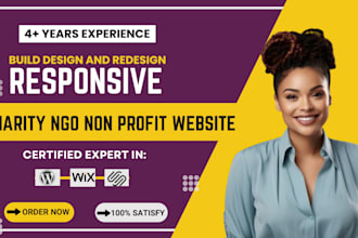 design and redesign charity website donation, ngo, church and nonprofit website