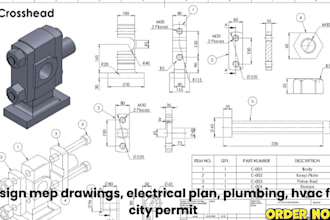 design mep drawings, electrical plan, plumbing, hvac for city permit