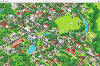 create vector map, city map, site map, event map in illustrator