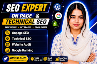 do on page and technical SEO for wordpress, shopify, wix,webflow websites