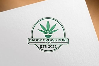 custom weed logo for dispensaries, growers, or cannabis startups