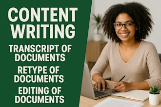 do fast typing services, retype scanned pages, format ms word documents