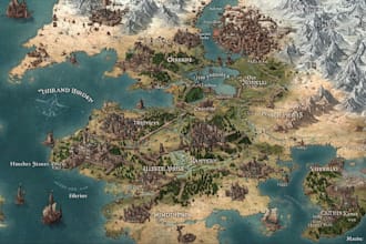 make a fantasy map illustrations for your project