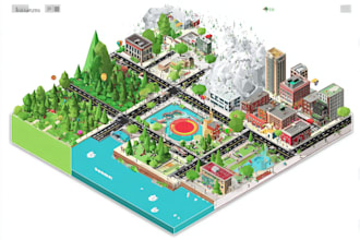 draw a unique vector or isometric map