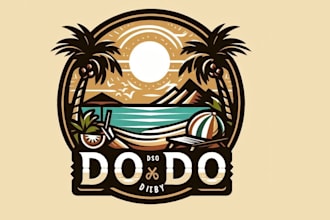 create unique summer beach logo with for your company