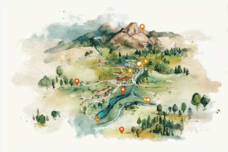 create a custom hand drawn ink or watercolor wedding map using procreate
