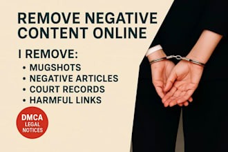 remove negative articles false bad news links mugshots cases from google search