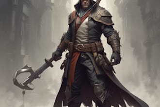do dnd character art design illustration, fantasy, game art