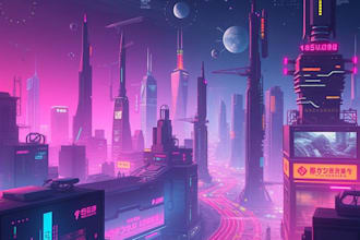 make futuristic cyberpunk city or background art