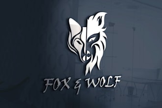 custom wolf logo for gaming, streetwear, or business branding