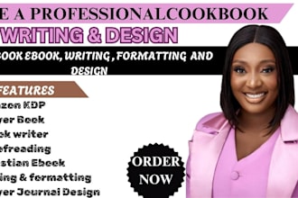 write high quality cookbook recipes,design, formatting,recipe book writer,recipe
