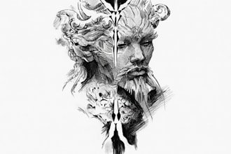 develop custom tattoo design, sketch
