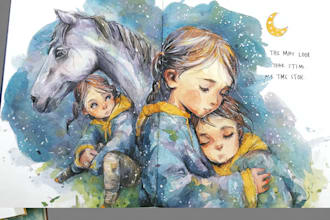 create watercolor children illustration