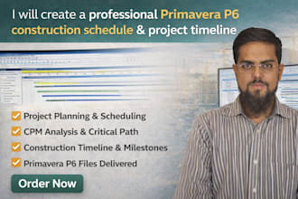 create a primavera p6 schedule for construction projects