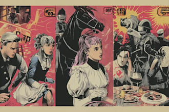 draw a retro vintage comic illustration