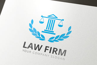 do design law firm logo attorney, legal, notary, corporate and justice branding