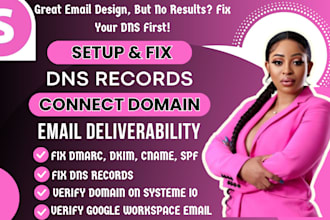 fix dns systeme io domain connect, dmarc,dkim,spf, cname email deliverability