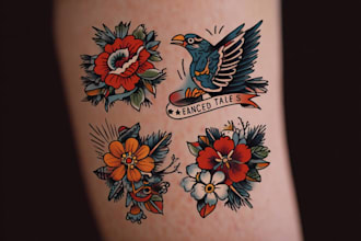 do neo traditional and oldschool tattoo designs