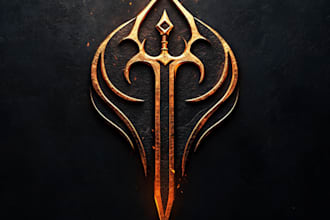 make a medieval fantasy game, rpg, mmo game logo
