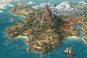 make your fantasy map illustration arts