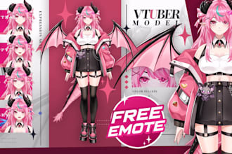 draw custom art anime character reference sheet original design concept vtuber