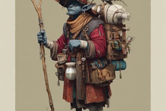do fantasy dnd character logo and friendship portrait
