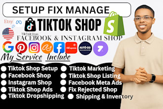 fix setup tiktok dropshipping shop run tiktok sales ads instagram and facebook