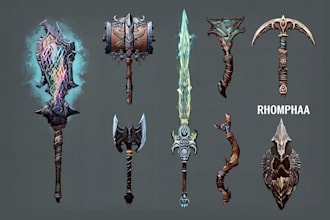 design unique weapons illustrations