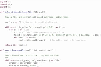 build a python tool to extract and clean email addresses from any file