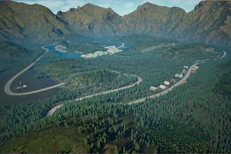 do 3d game environment 3d scene game map level design in unity and unreal engin