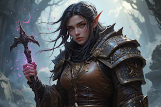 make a dnd art, d and d character and dnd party for you