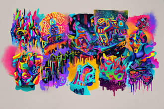 do illustration street art graffiti, abstract with my style