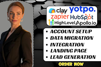 setup clay com, apollo hubspot crm, linkedin data gohighlevel automation makecom