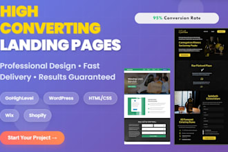 design a landing page in gohighlevel or any cms like wp