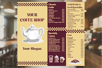 simple and attractive restaurant, cafe and barbershop menu designs