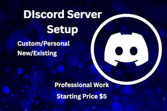 create and setup a custom discord server for you