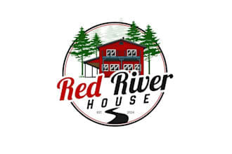 design unique red river house logo